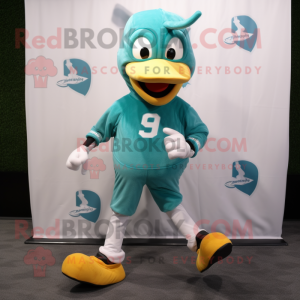 Blågrønn hestesko maskot...