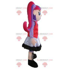Mascotte ragazza gotica con i capelli colorati - Redbrokoly.com