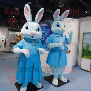 Sky Blue Rabbit mascotte...