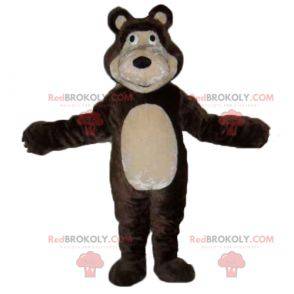 Jätte och rörande brun och beige björnmaskot - Redbrokoly.com