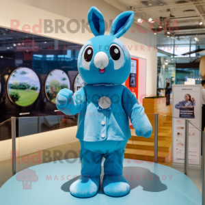 Sky Blue Rabbit mascotte...