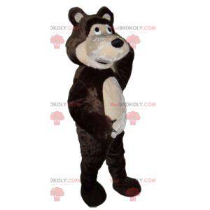 Mascotte d'ours marron et beige géant et attendrissant -