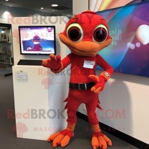 Red Geckos maskot kostume...