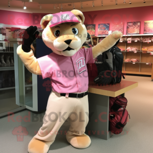 Pink Mountain Lion mascotte...