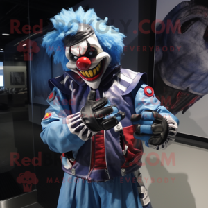 Blue Evil Clown mascotte...