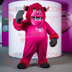 Magenta Buffalo maskot...