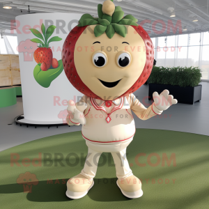 Beige Strawberry maskot...