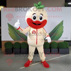 Beige Strawberry maskot...