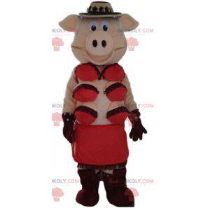 Mascotte troia rosa con biancheria intima rossa - Redbrokoly.com