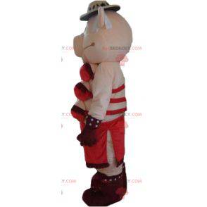 Mascote puta rosa com cueca vermelha - Redbrokoly.com