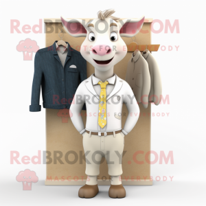 Beige geit maskot drakt...