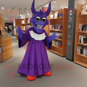 Purple Devil maskot drakt...