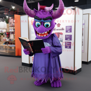 Purple Devil maskot drakt...