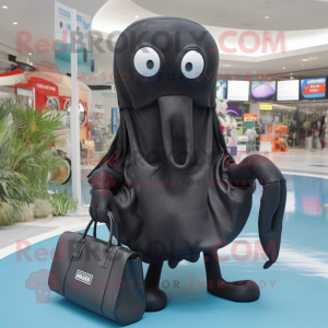 Black Squid maskot drakt...