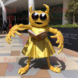 Gold Crab mascotte kostuum...