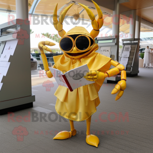 Gold Crab mascotte kostuum...