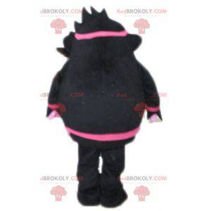 Mascotte de bonhomme de singe noir et rose - Redbrokoly.com