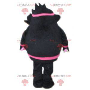 Schwarzes und rosa Affenmaskottchen - Redbrokoly.com