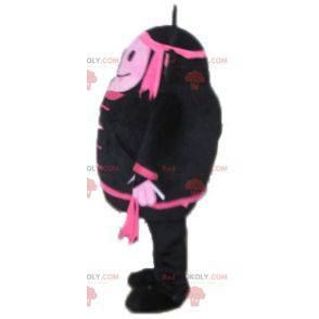 Mascotte de bonhomme de singe noir et rose - Redbrokoly.com