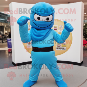 Sky Blue Ninja mascotte...