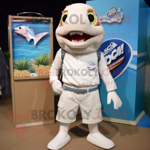 White Cod maskot kostym...