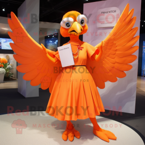 Orange Dove maskot kostume...