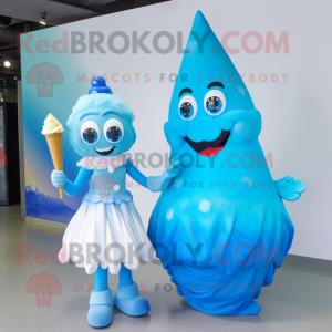 Blue Ice Cream maskot drakt...