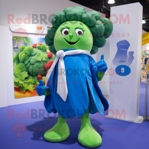 Blå Broccoli maskot kostume...