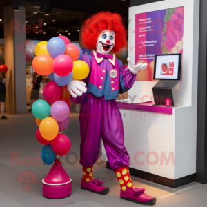 Magenta Clown mascotte...