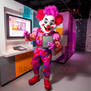 Magenta Clown mascotte...