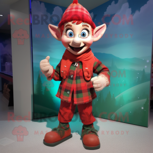 Red Elf mascotte kostuum...