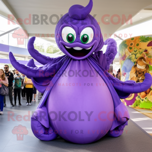 Personagem de mascote roxo...