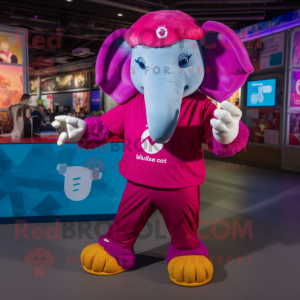 Magenta elefant maskot...