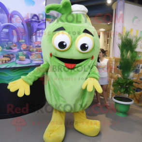 Olive Fried Calamari mascot costume character dressed with a Romper and Headbands