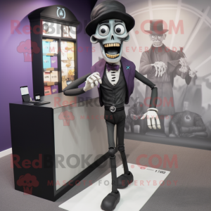 Black Undead mascot costume character dressed with a Joggers and Pocket squares