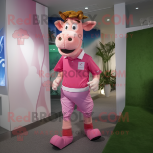 Pink Jersey Cow mascotte...