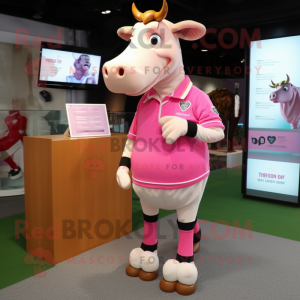 Pink Jersey Cow maskot...