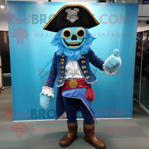 Sky Blue Pirate maskot...