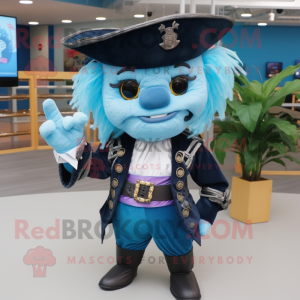 Sky Blue Pirate maskot...