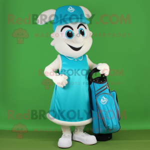 Cyan Golf Bag maskot drakt...