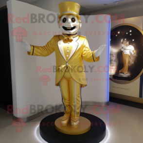 Gold Ring Master mascot costume character dressed with a Playsuit and Shoe clips