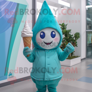 Teal Ice Cream Cone...