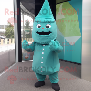 Teal Ice Cream Cone maskot...