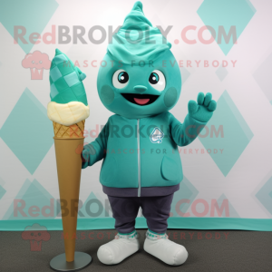 Teal Ice Cream Cone...