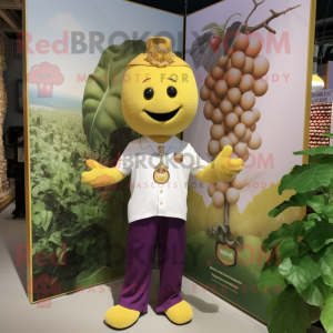 Gold Grape maskot kostym...