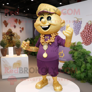 Gold Grape mascotte kostuum...