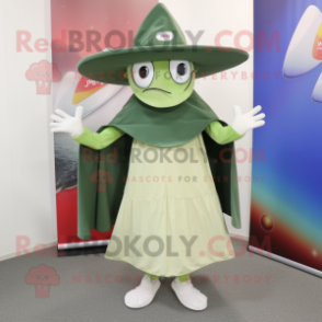 Olive Ray mascot costume character dressed with a Wrap Skirt and Hat pins