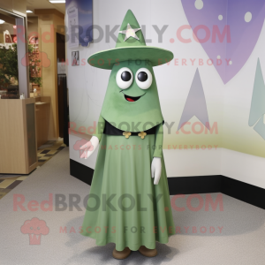 Olive Ray mascot costume character dressed with a Wrap Skirt and Hat pins