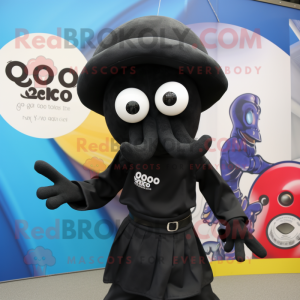 Black Squid maskot drakt...