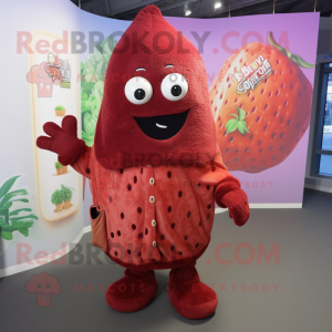Rust Raspberry mascot costume character dressed with a Leggings and Shawls